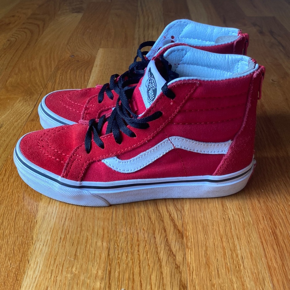 Red and White Vans Zip-Up